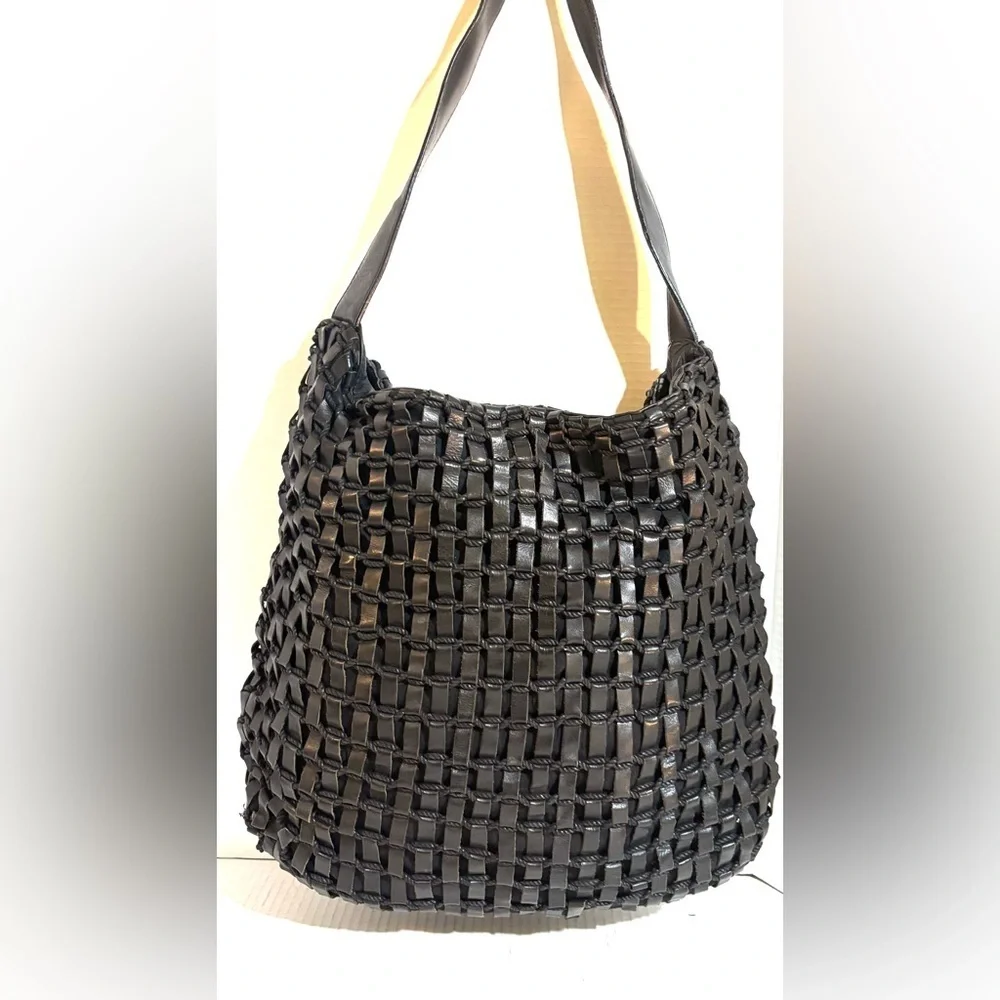 Banana Republic Black Woven Hobo Bag